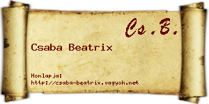Csaba Beatrix névjegykártya