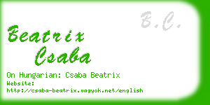 beatrix csaba business card